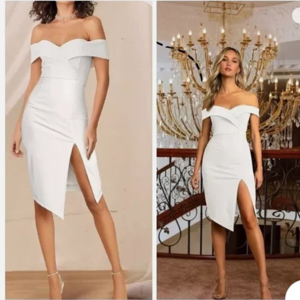 NWT ,Phortric White off the shoulder, sleeveless knee length Summer dress…